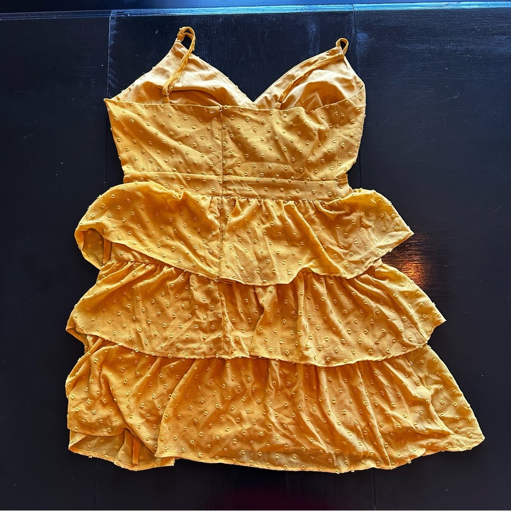 Dotti Size 6 Yellow Ruffle Dress Soft Spring - Picture 7 of 7